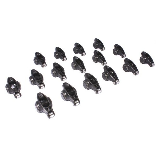 COMP Cams Rocker Arm, Ultra Pro Magnum, Full Roller, Chromoly Steel, 1.52 Ratio, For Chevrolet V6 and SBC 3/8 in. Stud, Set of 16