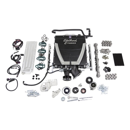 Edelbrock Supercharger Kit, Chev, Holden Commodore LS1 TVS2300, Black Powdercoated, Intercooler, Camshaft Kit, Hydraulic Roller, Cathedral Port,