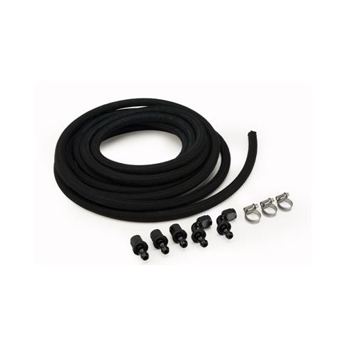 FAST Fuel Pump Hose, Push Lock, -6 AN Diameter, Black Aluminum Fittings, 25ft. Length, Kit