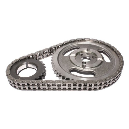 COMP Cams Timing Chain and Gear Set, Hi-Tech, Double Roller, Iron/Billet Steel Sprockets, .005 in. Under '78-'86 For Chevrolet V6, 265-400 SBC, Set
