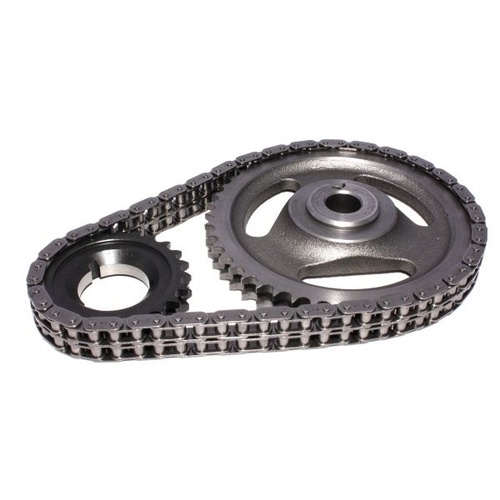 COMP Cams Timing Chain and Gear Set, Hi-Tech, Double Roller, Iron/Billet Steel Sprockets, '63-'76 For Ford 352-428, Set
