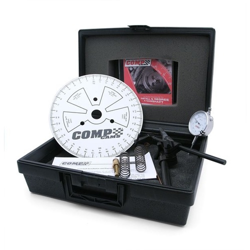 COMP Cams Camshaft Degree Kit, 9 in. Diameter, Dial Indicator, Piston Stop, Video, Storage Case, Universal, Each