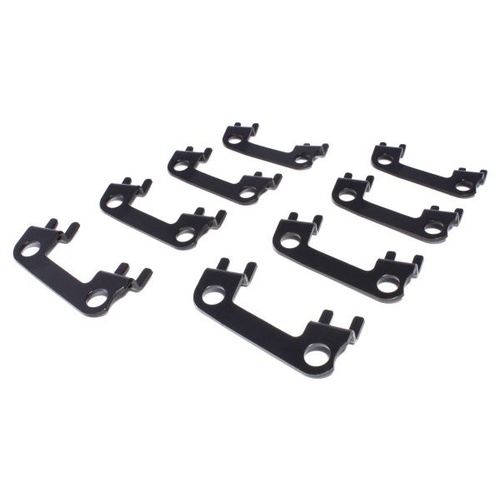 COMP Cams Guideplate, Black Oxide, Steel, Raised, 1 Piece, For Ford Cleveland, 5/16 in. Pushrod, 7/16 in. Stud, Set of 8