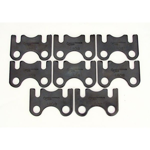 COMP Cams Guideplate, Black Oxide, Steel, Flat, 1 Piece, For Chevrolet Small Block, 5/16 in. Pushrod 7/16 in. Stud, Set of 8