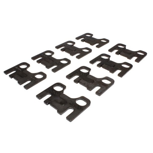 COMP Cams Guideplate, Black Oxide, Steel, Flat, 2 Piece, Adjustable, SBC/289-351W, 5/16 in. Pushrod 7/16 in. Stud, Set of 8