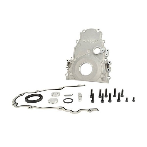 COMP Cams Timing Cover, LS, One-piece, Aluminum, Natural, Comp Cams Logo, For Chevrolet, Small Block LS, Kit