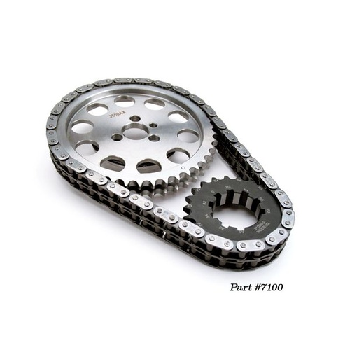 COMP Cams Timing Chain and Gear Set, Keyway Adjustable, Double Roller, Billet Steel Sprockets, .010 in. Undersized SBC 265-400, Set