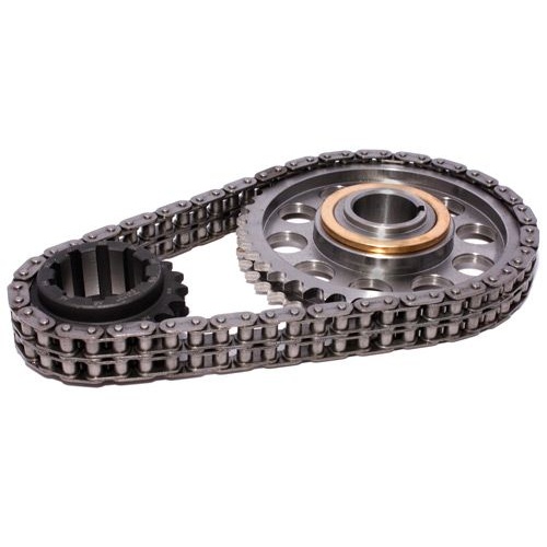 COMP Cams Timing Chain and Gear Set, Keyway Adjustable, Double Roller, Billet Steel Sprockets, .005 in. Undersized For Pontiac 326-455, Set