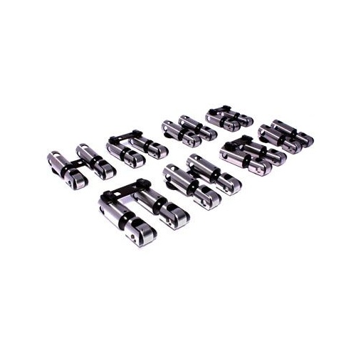 COMP Cams Lifter, Endure-X, Solid Mechanical Roller, Vertical Link Bar, .904 in. Dia., For Chrysler 273-360, Set of 16