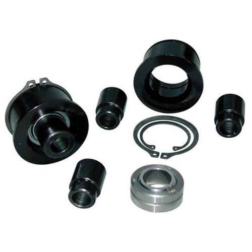 Competition Engineering Spherical Bearing-Bushing Kit, for Rear Control Arms, Billet Aluminium/Steel, Black, For Ford, Pair