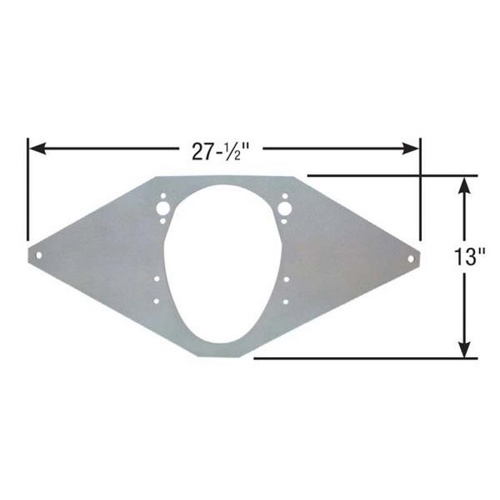 Competition Engineering Motor Plate, Front, Aluminium, 0.250in. Thick, For Chevrolet Small Block V8, 90 Degree V6, Each