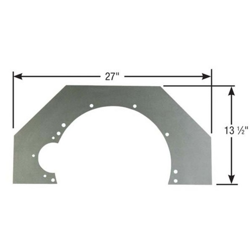 Competition Engineering Motor Plate, Mid-Mount, 0.188in. Thick, Aluminium, Natural, 27in. Width, 13.5in. Height, For Ford, Each