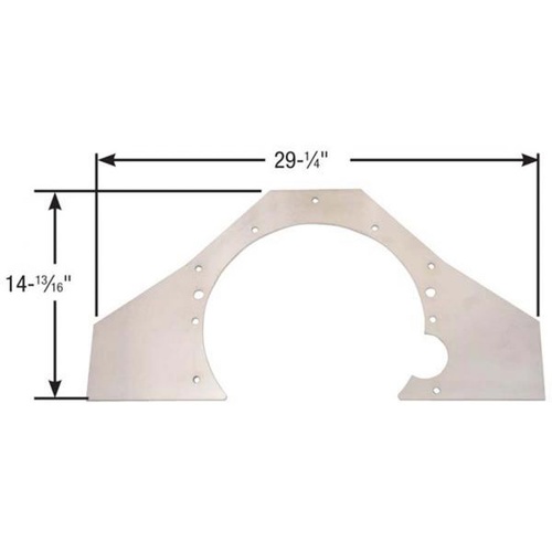 Competition Engineering Motor Plate, Mid-Mount, Aluminium, 0.188in. Thick, For Chevrolet LSX, Each