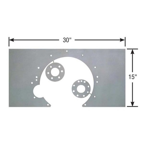 Competition Engineering Motor Plate, Mid-Mount, Steel, .090in. Thick, For Chrysler, 273-360, 30in. Wide, with Frame Mounts, Kit