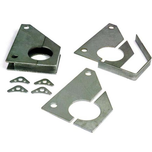 Competition Engineering Reinforced Axle Housing Bracket, 360 Degree, Rear, 3/16 in. Mild Steel, 8.75 in. Long, Incl. 4 Plates w/3/4 in. Holes, Gusset