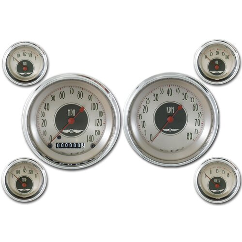 Classic Instruments Gauge Set, American Nickel, Universal, GM, Set of 6