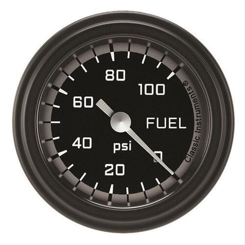Classic Instruments Gauge, Fuel Pressure, Full Sweep 2 1/8" Diameter, Grey, Matte-Black