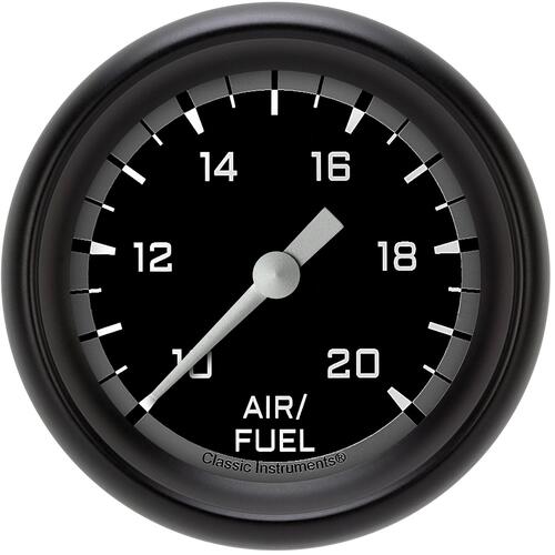 Classic Instruments Gauge, Air Fuel Ratio, Full Sweep 2 1/8" Diameter, Grey, Matte-Black