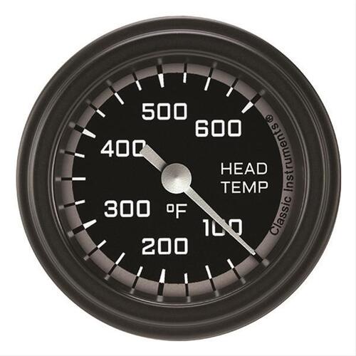 Classic Instruments Gauge, Cylinder Head Temperature, Full Sweep 2 1/8" Diameter, Grey, Matte-Black