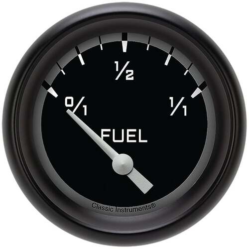 Classic Instruments Gauge, Fuel, Short Sweep 2 5/8" Diameter, Grey