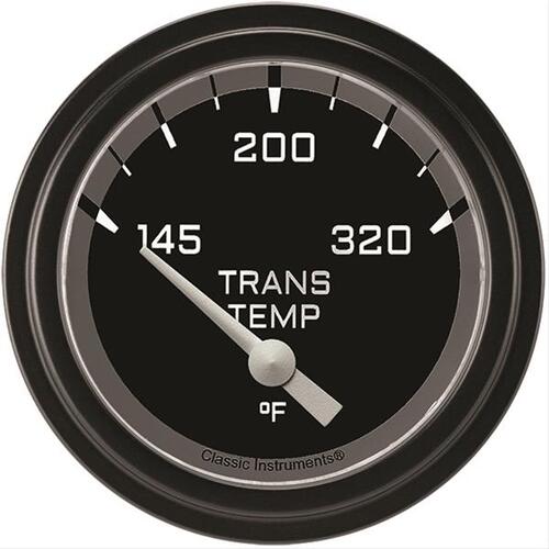 Classic Instruments Gauge, Transmission Temperature, Short Sweep 2 5/8" Diameter, Grey, Matte-Black