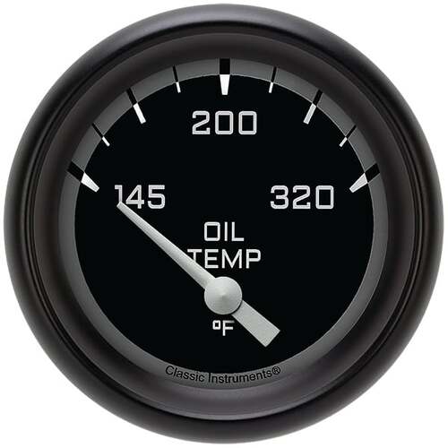 Classic Instruments Gauge, Oil Temperature, Short Sweep 2 5/8" Diameter, Grey