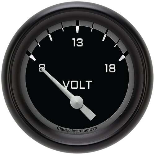 Classic Instruments Gauge, Volt, Short Sweep 2 5/8" Diameter, Grey