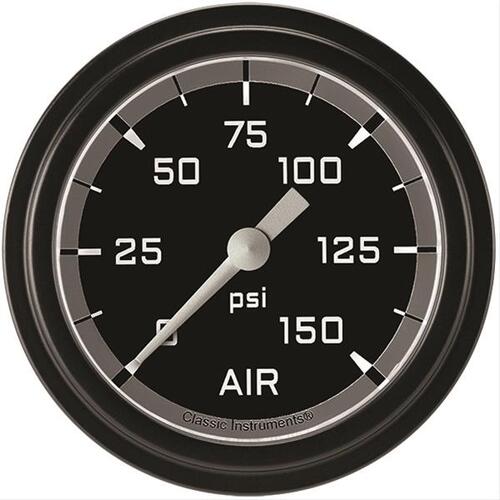 Classic Instruments Gauge, Air Pressure, Full Sweep 2 5/8" Diameter, Grey, Matte-Black