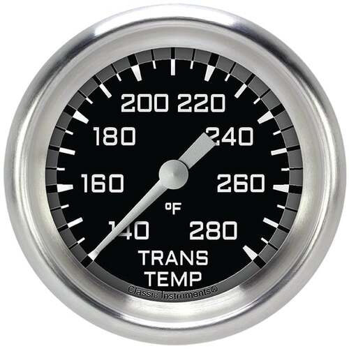 Classic Instruments Gauge, Transmission Temperature, Full Sweep 2 5/8" Diameter, Grey, Aluminium