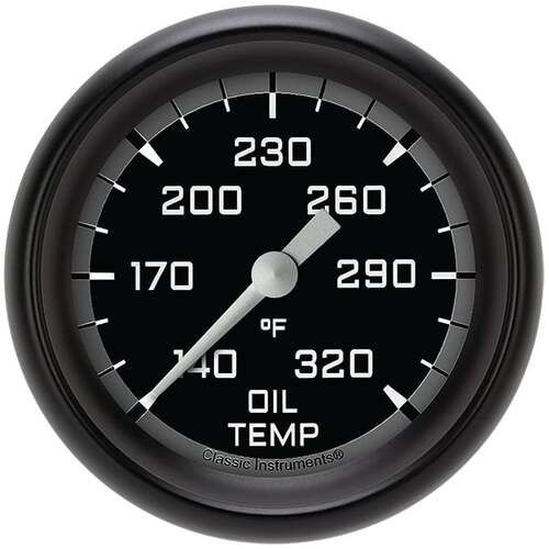 Classic Instruments Gauge, Oil Temperature, Full Sweep 2 5/8" Diameter, Grey