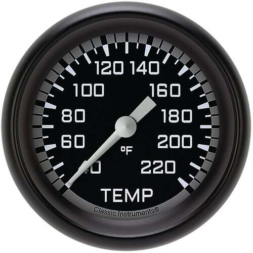 Classic Instruments Gauge, Stock Eliminator Temperature, Full Sweep 2 5/8" Diameter, Grey