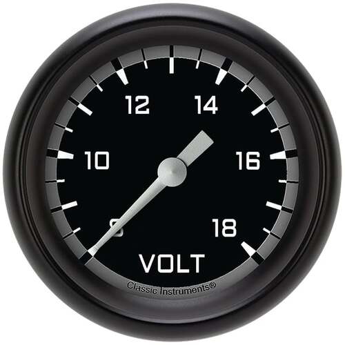 Classic Instruments Gauge, Volt, Short Sweep 2 5/8" Diameter, Grey