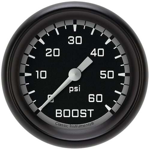 Classic Instruments Gauge, Boost, Full Sweep 2 5/8" Diameter, Grey