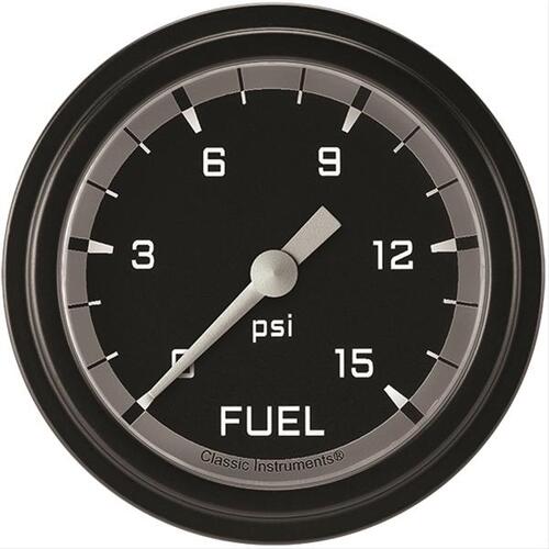 Classic Instruments Gauge, Fuel Pressure, Full Sweep 2 5/8" Diameter, Grey, Matte-Black