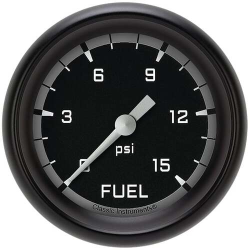 Classic Instruments Gauge, Fuel Pressure, Full Sweep 2 5/8" Diameter, Grey