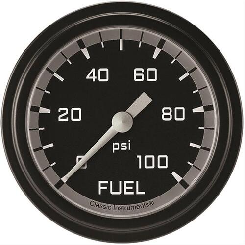Classic Instruments Gauge, Fuel Pressure, Full Sweep 2 5/8" Diameter, Grey, Matte-Black