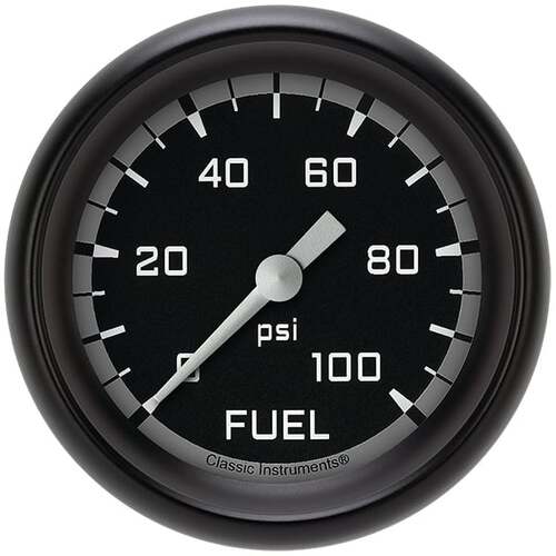 Classic Instruments Gauge, Fuel Pressure, Full Sweep 2 5/8" Diameter, Grey