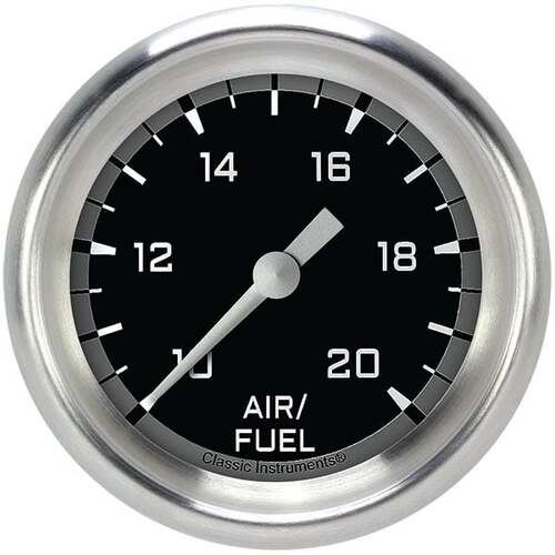Classic Instruments Gauge, Air Fuel Ratio, Full Sweep 2 5/8" Diameter, Grey, Aluminium