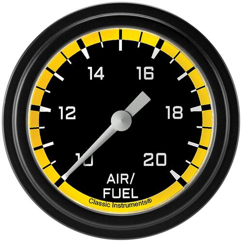 Classic Instruments Gauge, Air Fuel Ratio, Full Sweep 2 5/8" Diameter, Yellow