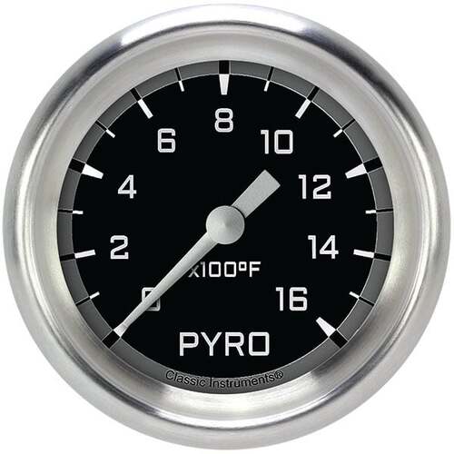 Classic Instruments Gauge, Exhaust Gas Temperature, Full Sweep 2 5/8" Diameter, Grey, Aluminium