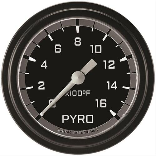 Classic Instruments Gauge, Exhaust Gas Temperature, Full Sweep 2 5/8" Diameter, Grey, Matte-Black