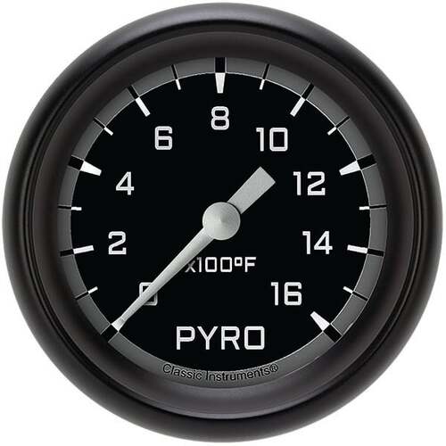 Classic Instruments Gauge, Exhaust Gas Temperature, Full Sweep 2 5/8" Diameter, Grey