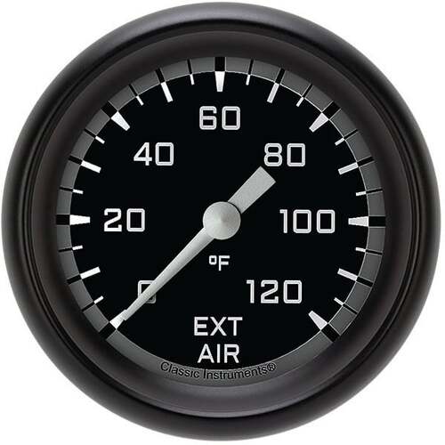 Classic Instruments Gauge, External Air Temperature, Full Sweep 2 5/8" Diameter, Grey