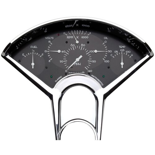 Classic Instruments Gauge Set, The Bel Era Black 6-in-One Package for 1955-56 Chevys, 1955-56 Chevy Bel Air/Nomad