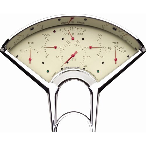 Classic Instruments Gauge Set, The Bel Era Tan 6-in-One Package for 1955-56 Chevys, 1955-56 Chevy Bel Air/Nomad