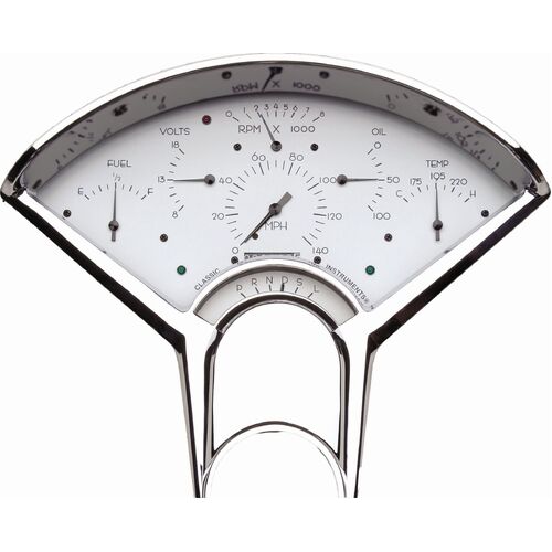 Classic Instruments Gauge Set, The Bel Era White 6-in-One Package for 1955-56 Chevys., 1955-56 Chevy Bel Air/Nomad, LS
