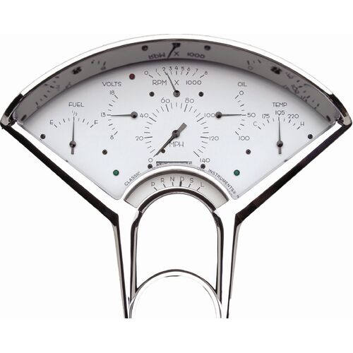 Classic Instruments Gauge Set, The Bel Era White 6-in-One Package for 1955-56 Chevys, 1955-56 Chevy Bel Air/Nomad, LS