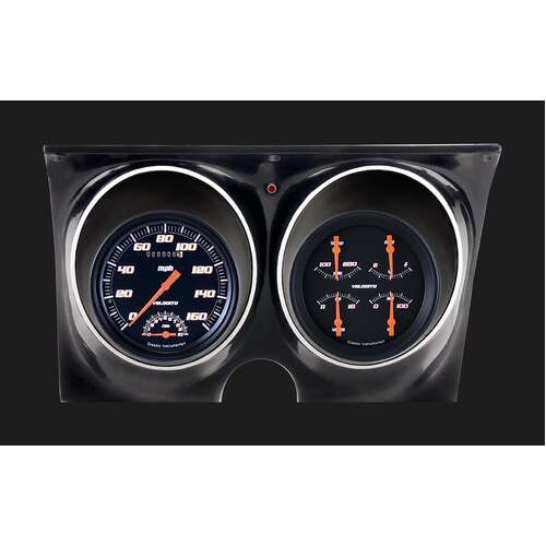 Classic Instruments Gauge Set, The velocity Black 1967-68 Camaro/Firebird Package, 1967-68 Chevy Camaro/Pontiac Firebird