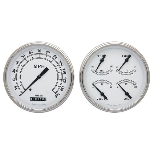 Classic Instruments Gauge Set, The Classic White Truck Package for 1947-53 Chevy Trucks, 1947-53 Chevy Truck, LS