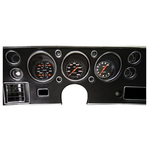 Classic Instruments Gauge Set, The Velocity Series Black Package for 1970-72 Chevelle SS, 1970-72 Chevy Chevelle SS, LS